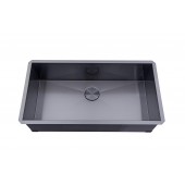 Kingsman Galaxy Black Matte Black Stainless Steel Undermount 16-Gauge Kitchen Sink Single Bowl (36 Inch)
